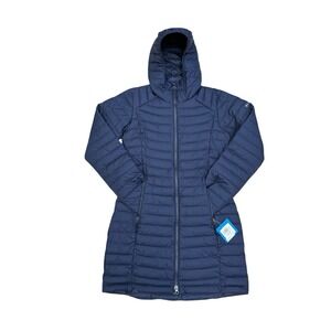 Columbia Women's White Out Mid Hooded Jacket Blue Size XS